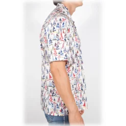 Poggianti 1958 Poggianti 1985 - Short Sleeve Fantasy Shirt - Handmade in Italy - New Luxury Exclusive Collection - Avvenice