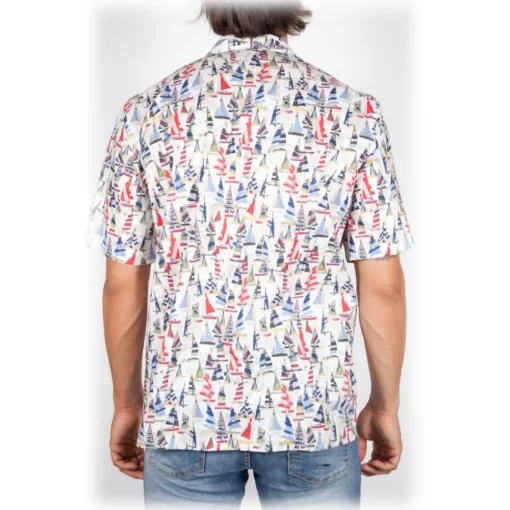 Poggianti 1958 Poggianti 1985 - Short Sleeve Fantasy Shirt - Handmade in Italy - New Luxury Exclusive Collection - Avvenice