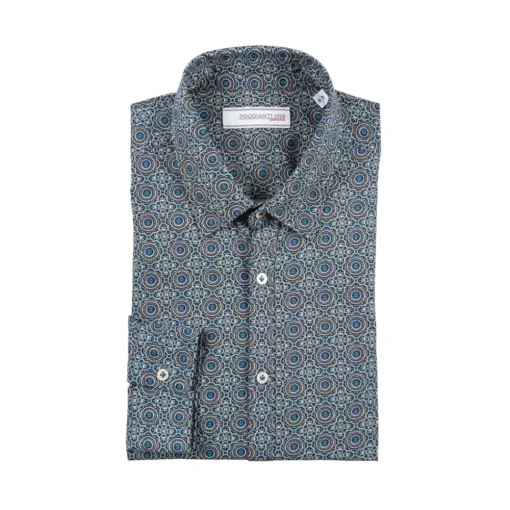 Poggianti 1958 Poggianti 1985 - Small Collar Patterned Shirt - Handmade in Italy - New Luxury Exclusive Collection - Avvenice^ Shirts