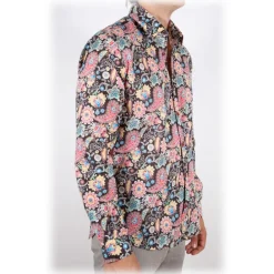 Poggianti 1958 Poggianti 1985 - Small Italian Collar Patterned Shirt - Handmade in Italy - New Luxury Exclusive Collection - Avvenice