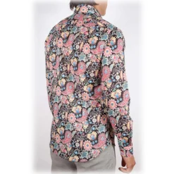 Poggianti 1958 Poggianti 1985 - Small Italian Collar Patterned Shirt - Handmade in Italy - New Luxury Exclusive Collection - Avvenice
