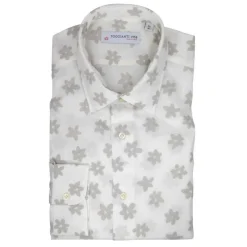 Poggianti 1958 Poggianti 1985 - White Floral Shirt with Soft Collar - Handmade in Italy - New Luxury Exclusive Collection - Avvenice