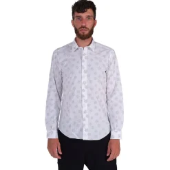 Poggianti 1958 Poggianti 1985 - White Floral Shirt with Soft Collar - Handmade in Italy - New Luxury Exclusive Collection - Avvenice