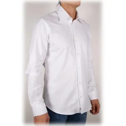 Poggianti 1958 Poggianti 1985 - White Oxford Shirt Italian Collar - Handmade in Italy - New Luxury Exclusive Collection - Avvenice^ Shirts