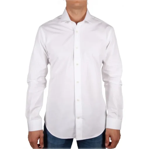 Poggianti 1958 Poggianti 1985 - White Poplin Shirt Italian Collar - Handmade in Italy - New Luxury Exclusive Collection - Avvenice