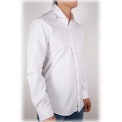 Poggianti 1958 Poggianti 1985 - White Poplin Shirt Italian Collar - Handmade in Italy - New Luxury Exclusive Collection - Avvenice