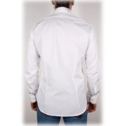 Poggianti 1958 Poggianti 1985 - White Poplin Shirt Italian Collar - Handmade in Italy - New Luxury Exclusive Collection - Avvenice