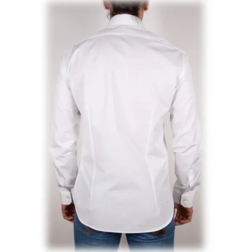 Poggianti 1958 Poggianti 1985 - White Poplin Shirt Italian Collar - Handmade in Italy - New Luxury Exclusive Collection - Avvenice
