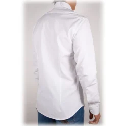 Poggianti 1958 Poggianti 1985 - White Poplin Shirt Italian Collar - Handmade in Italy - New Luxury Exclusive Collection - Avvenice