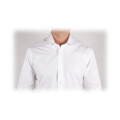 Poggianti 1958 Poggianti 1985 - White Poplin Shirt Italian Collar - Handmade in Italy - New Luxury Exclusive Collection - Avvenice