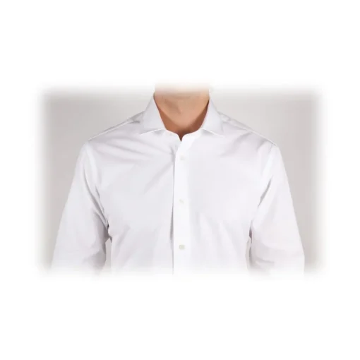 Poggianti 1958 Poggianti 1985 - White Poplin Shirt Italian Collar - Handmade in Italy - New Luxury Exclusive Collection - Avvenice