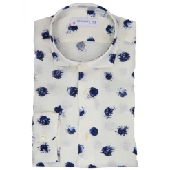 Poggianti 1958 Poggianti 1985 - White Soft Collar Patterned Shirt - Handmade in Italy - New Luxury Exclusive Collection - Avvenice^ Shirts