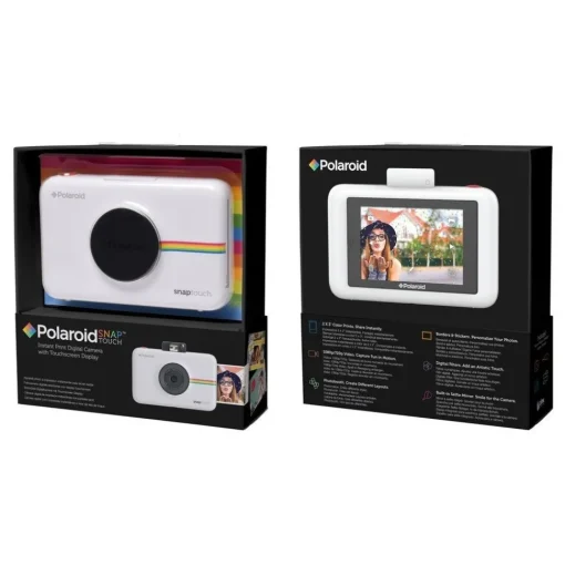 Polaroid - Snap Touch Instant Print Digital Camera With LCD Display (White) with Zink Zero Ink Printing Technology - Avvenice^ Photo & Video