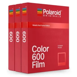 Polaroid Originals - Triple Pack Color Film for 600 - Metallic Red Frame - Film for 600 Cameras - OneStep 2 - Avvenice^ Photo & Video