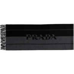 Prada - Black and Grey Logo Jacquard Scarf- Exclusive Luxury Collection - Avvenice^ Scarves
