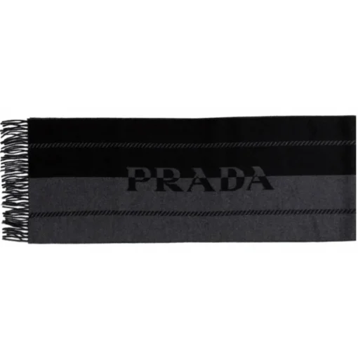 Prada - Black and Grey Logo Jacquard Scarf- Exclusive Luxury Collection - Avvenice^ Scarves