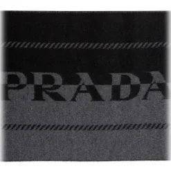 Prada - Black and Grey Logo Jacquard Scarf- Exclusive Luxury Collection - Avvenice^ Scarves