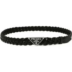 Prada - Black Braided Leather Belt - Exclusive Luxury Collection - Avvenice