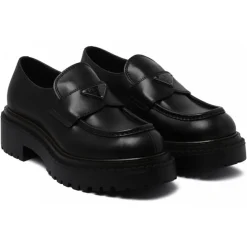 Prada - Black Leather Loafers - Exclusive Luxury Collection - Avvenice^ Shoes