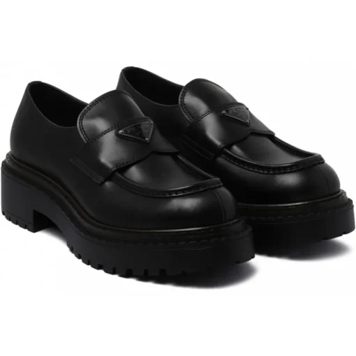 Prada - Black Leather Loafers - Exclusive Luxury Collection - Avvenice^ Shoes