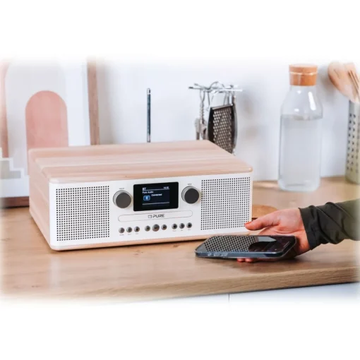 Pure - Classic C-D6 - Cotton White Oak - CD-Player DAB+ Radio with Bluetooth - High Quality Digital Radio - Avvenice^ Audio