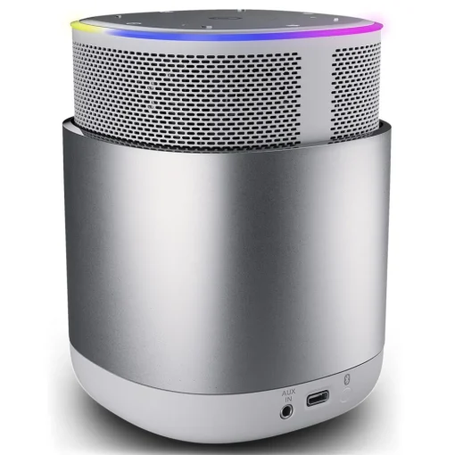 Pure - DiscovR - Silver - Portable Smart Speaker - Alexa Built-In, Enhanced Music Discovery - High Quality Digital Radio - Avvenice
