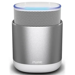 Pure - DiscovR - Silver - Portable Smart Speaker - Alexa Built-In, Enhanced Music Discovery - High Quality Digital Radio - Avvenice