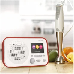 Pure - Elan E3 - Red - Portable DAB/DAB+ and FM Radio with Colour Display - High Quality Digital Radio - Avvenice^ Audio