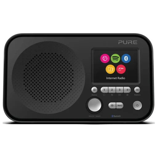 Pure - Elan IR5 - Black - Portable Internet Radio with Bluetooth - Spotify Connect - Colour Display - High Quality Digital Radio - Avvenice