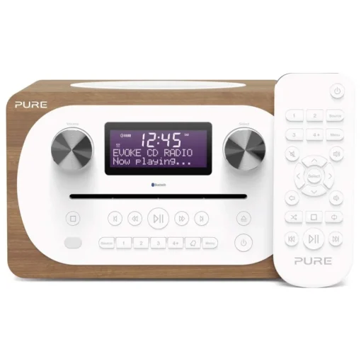Pure - Evoke C-D4 - Walnut - Compact All-in-One Music System with Bluetooth - High Quality Digital Radio - Avvenice^ Audio