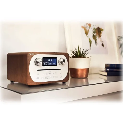 Pure - Evoke C-D4 - Walnut - Compact All-in-One Music System with Bluetooth - High Quality Digital Radio - Avvenice^ Audio