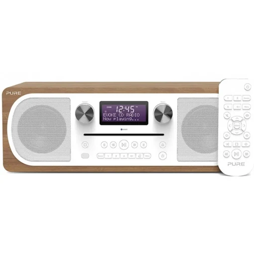 Pure - Evoke C-D6 - Walnut - Stereo All-in-One Music System with Bluetooth - High Quality Digital Radio - Avvenice^ Audio