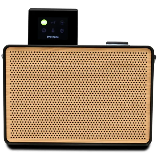 Pure - Evoke Play - Coffee Black Cherry Wood Grill - Wood Edition Portable DAB+ Radio Bluetooth - High Quality Digital Radio - Avvenice