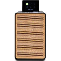 Pure - Evoke Spot - Coffee Black with Cherry Wood Grill - Wood Edition Compact Music System - High Quality Digital Radio - Avvenice^ Audio