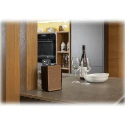 Pure - Evoke Spot - Coffee Black with Cherry Wood Grill - Wood Edition Compact Music System - High Quality Digital Radio - Avvenice^ Audio