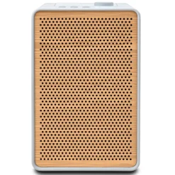 Pure - Evoke Spot - Cotton White with Cherry Wood Grill - Wood Edition Compact Music System - High Quality Digital Radio - Avvenice