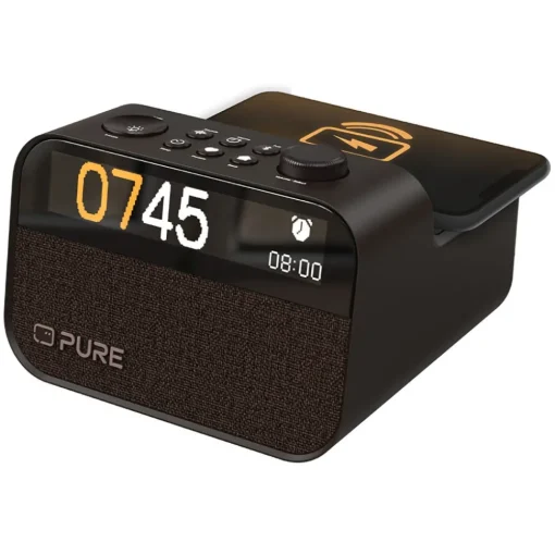 Pure - Moment Charge - The Ambient Sleep Companion with Wireless Charging - Coffee Black - High Quality Digital Radio - Avvenice^ Audio