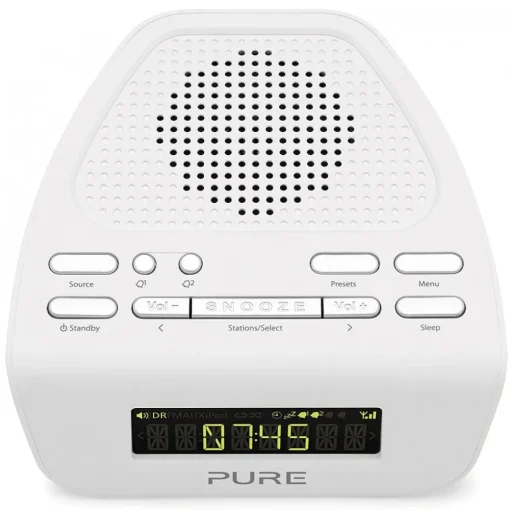 Pure - Siesta Mi Series 2 - White - Bedside DAB and FM Digital Radio - High Quality Digital Radio - Avvenice