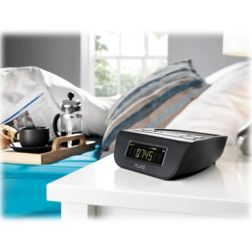 Pure - Siesta Mi Series 2 - Black - Bedside DAB and FM Digital Radio - High Quality Digital Radio - Avvenice^ Audio