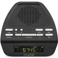 Pure - Siesta Mi Series 2 - Black - Bedside DAB and FM Digital Radio - High Quality Digital Radio - Avvenice^ Audio