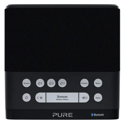 Pure - Siesta Rise S - Graphite - Bedside DAB+/FM Alarm Clock Radio with Bluetooth - High Quality Digital Radio - Avvenice^ Audio