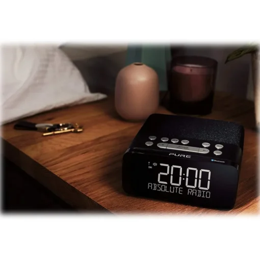Pure - Siesta Rise S - Graphite - Bedside DAB+/FM Alarm Clock Radio with Bluetooth - High Quality Digital Radio - Avvenice^ Audio