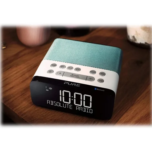 Pure - Siesta Rise S - Mint - Bedside DAB+/FM Alarm Clock Radio with Bluetooth - High Quality Digital Radio - Avvenice^ Audio