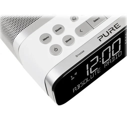 Pure - Siesta S6 - Polar - Premium DAB+/FM Alarm Clock Radio with Bluetooth and CrystalVue+ - High Quality Digital Radio - Avvenice^ Audio