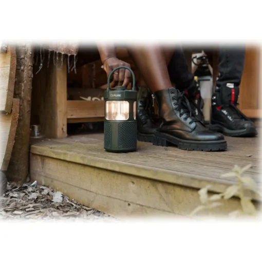 Pure - Woodland Glow - Waterproof Outdoor Speaker with Led Lamp - High Quality Digital Radio - Avvenice^ Audio