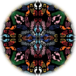 Qeeboo - Carpet Let’s Dance Human Traces Dark Round - Round - Carpet by Nynke Tynagel - Furnishing - Home - Avvenice^ Furnishings