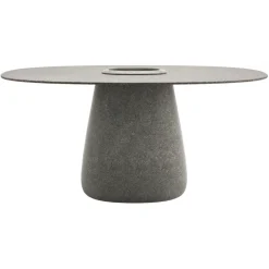 Qeeboo - Cobble Table 160 cm Stoneware Bucket - Grey Mix - Table by Elisa Giovannoni - Furnishing - Home - Avvenice