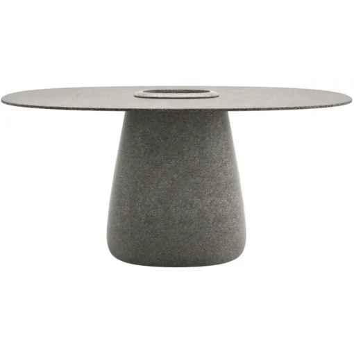 Qeeboo - Cobble Table 160 cm Stoneware Bucket - Grey Mix - Table by Elisa Giovannoni - Furnishing - Home - Avvenice