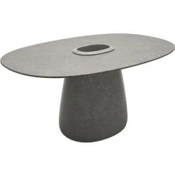 Qeeboo - Cobble Table 160 cm Stoneware Bucket - Grey Mix - Table by Elisa Giovannoni - Furnishing - Home - Avvenice