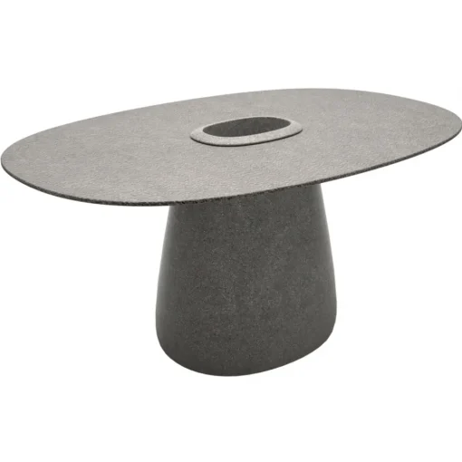 Qeeboo - Cobble Table 160 cm Stoneware Bucket - Grey Mix - Table by Elisa Giovannoni - Furnishing - Home - Avvenice